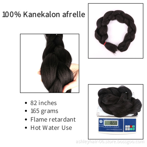Wholesale 100% Kanekalon Jumbo 165G 82 Inch 3X Synthetic Pre Stretched Extension Ultra Braid Hair